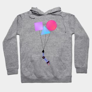 Surreal floating robot arm with shapes Hoodie